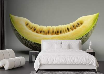 Fresh Yellow Watermelon Slice on Neutral Background Wall mural