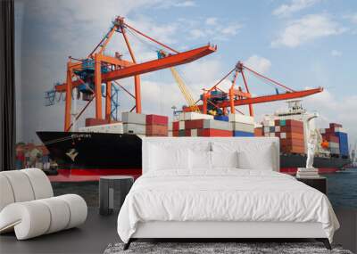 container ship Wall mural