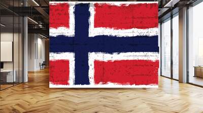 Grunge elements with flag of Norway.  Wall mural