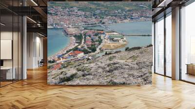 landscape of city of pag, pag island, croatia, adriatic sea Wall mural