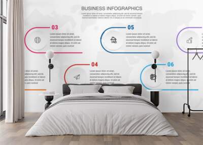 Circle vector infographic template with 8 steps and options for annual reports, presentations, advertising, chart. Modern business illustration. Wall mural