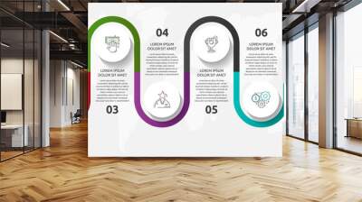 Vector template circle infographics. Business concept with 8 options and parts. Eight steps for graph, diagrams, slideshow. Path step by step Wall mural