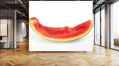 Bitten watermelon on white background Wall mural