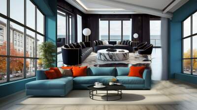  Modern Villa Interior.  Luxury modern penthouse. Generative AI. Wall mural