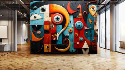 Abstract Portrait. Artful Chaos in Abstract Form Wall mural