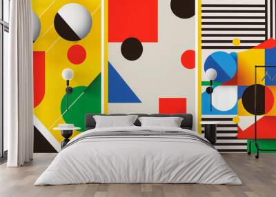 Bright and Bold Wallpaper. Geometric Art Concept Wall mural