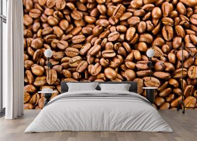 brown coffee, background texture. roasted coffee beans. brown co Wall mural