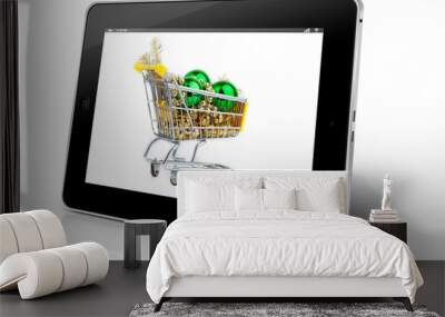 christmas online shopping. shopping online. internet shopping co Wall mural