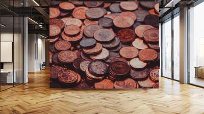 Coins background.   euro coins. cent coins. euro cents Wall mural