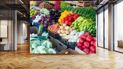 Fresh and organic vegetables at farmers market Wall mural