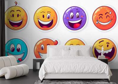 funny comic Smiley collection Wall mural