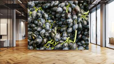 Grapes on the Market.  fresh green grapes and purple grapes. Wall mural