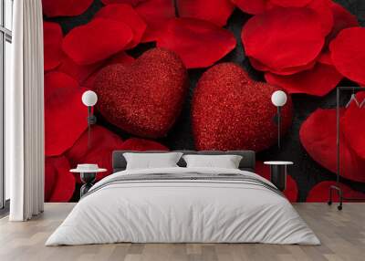 Love Valentines Day red heart Wall mural