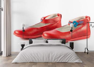 red shoes on white background. Wall mural