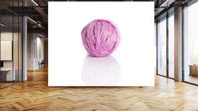 wool yarn ball isolated on white. ball of yarn for knitting Wall mural