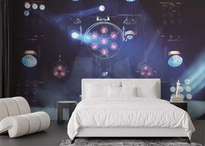 stage lights during a music concer or festival with smoke Wall mural