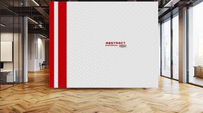 overlap geometric background with creative red strip Wall mural