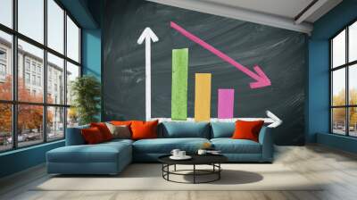 Colored Decreasing Bar Graph Wall mural