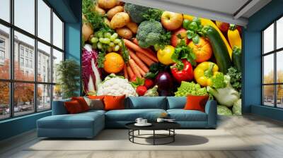 Different fruits and vegetables Wall mural