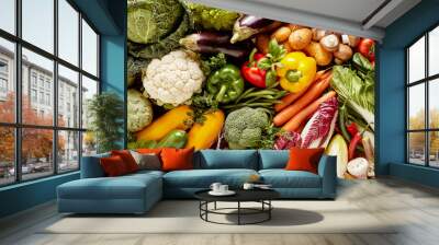 Full frame of fresh vegetables Wall mural