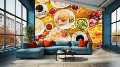 healthy spring breakfast for two Wall mural