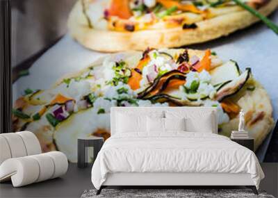 Mini vegetarian pizza Wall mural