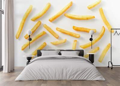 Top down view of long cut french fries Wall mural