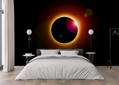 Solar Eclipse 2024 ring of fire Wall mural