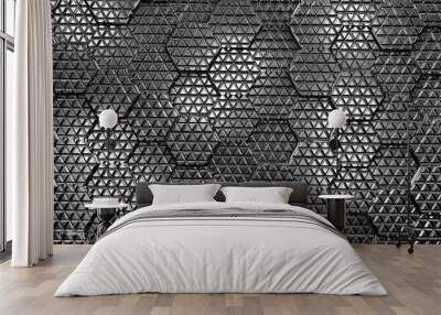 Digital hexagons background Wall mural