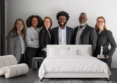 Group of smiling business people Isolated over white background. business people stock photo, Image of meeting, businesswoman, businessman, business team isolated on white background. Corporate Divers Wall mural