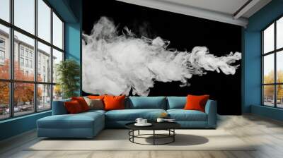 white smoke cloud on black background Wall mural