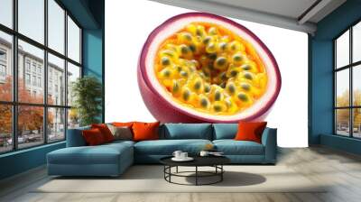 A red and yellow fruit with a hole in the middle Wall mural