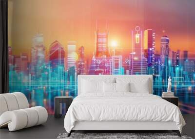 Immersive planning representations for smart cities, immersive planning representation, advanced city planning and virtual environments Wall mural