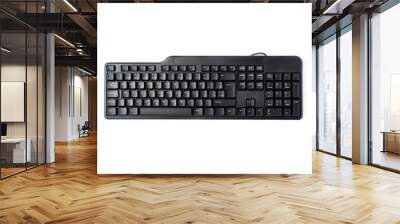 Black keyboard isolated over white background Wall mural