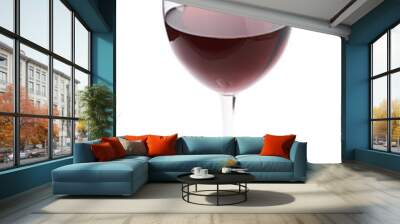 Glass filled with the red wine isolated Wall mural