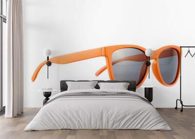 Orange sun glasses isolated Wall mural