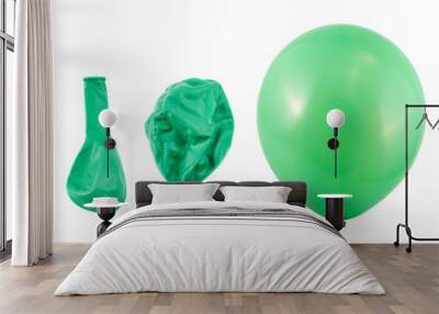 three stages of balloon inflation isolated Wall mural