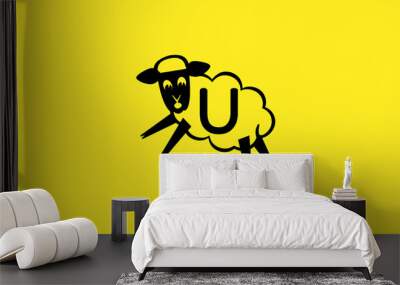 u Sheep Logo Design for Business Wall mural