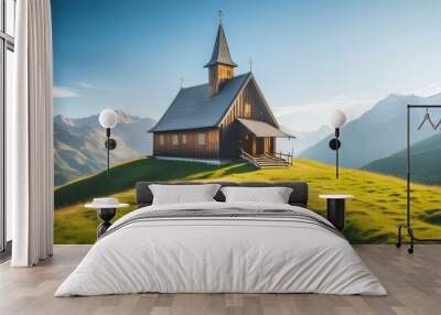 church in the mountains Wall mural