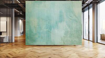 Grunge background green wall whitewash lime plaster Wall mural