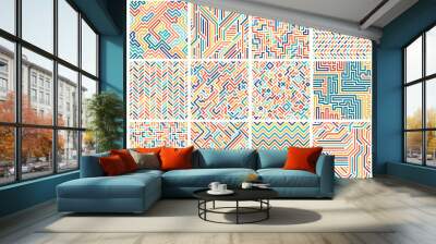 collection of colorful seamless geometric patterns. fashion 80-90s. Wall mural