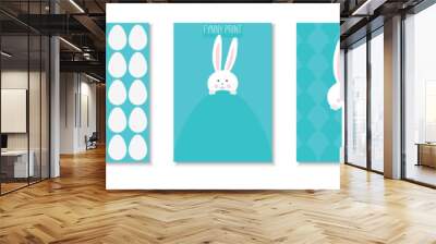 Collection of holiday covers, templates, placards, brochures, banners, flyers for Easter. Cute greeting postcards, posters, invitation, tags. Cartoon festive creative cards. Wall mural