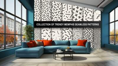 Collection of memphis seamless patterns. Fashion 80-90s. You can find seamless backgrounds in swatches panel Wall mural