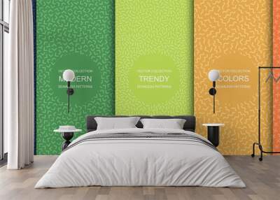 Collection of trendy seamless bright vector patterns - minimal design Wall mural