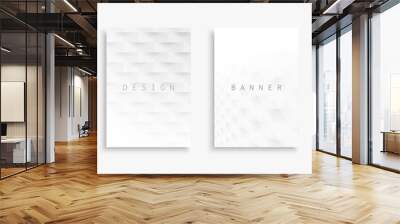 Set of white creative abstract contemporary templates, covers, placards, brochures, banners, flyers, backgrounds. Light 3d design Wall mural