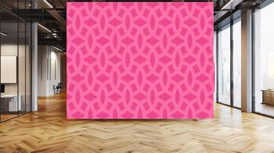 Vector colorful seamless geometric pattern - bright repeatable texture. Symmetric design - minimalistic endless pink background Wall mural