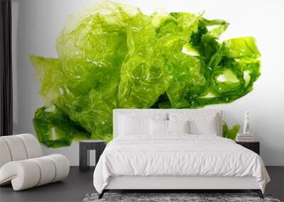 Fresh Green Algae on white Background - Isolated Wall mural