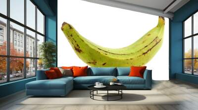 Green Plantain Banana isolated on white Background Wall mural