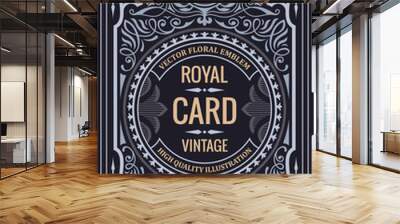 Vintage label for packing or book cover design Wall mural