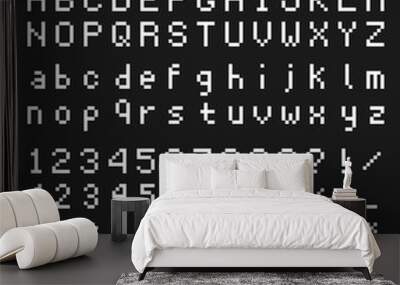 pixel type for games, retro font vector illustration Wall mural